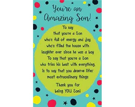 SON YOURE AMAZING KEEPSAKE CARD  6S