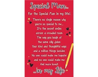 LOVE SPECIAL MAN KEEPSAKE CARD  6S