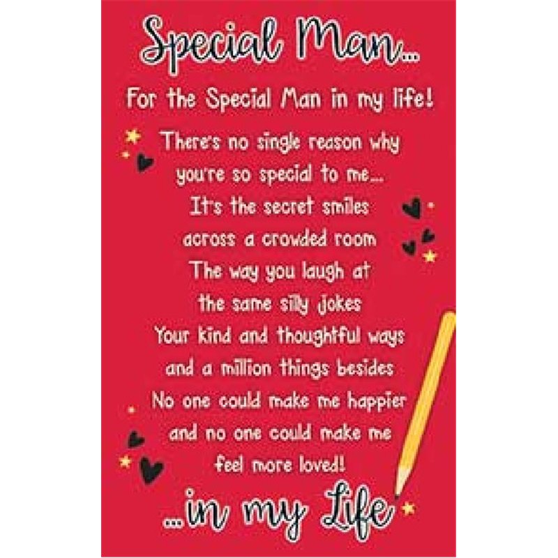 LOVE SPECIAL MAN KEEPSAKE CARD  6S