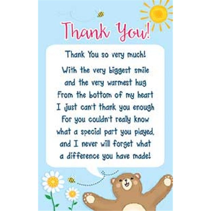 THANK YOU VERY MUCH KEEPSAKE CARD  6S