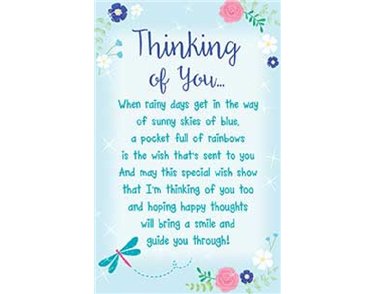 THINKING OF YOU RAINY DAYS KEEPSAKE CARD  6S