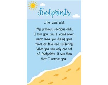 OPEN FOOTPRINTS KEEPSAKE CARD  6S