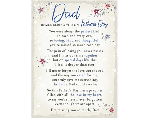 DAD REGAL FATHERS DAY GRAVE CARDS 6S