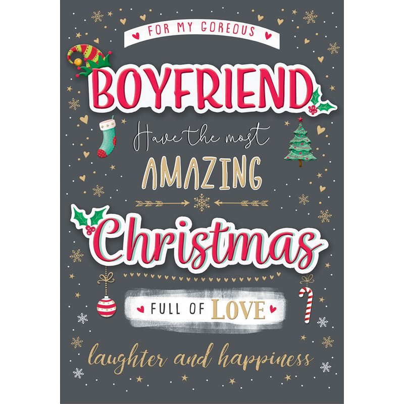 10x7in BOYFRIEND BOXED XMAS CARD 3S