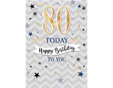 C50 80TH BIRTHDAY MALE CARD ESSENTIALS 6S