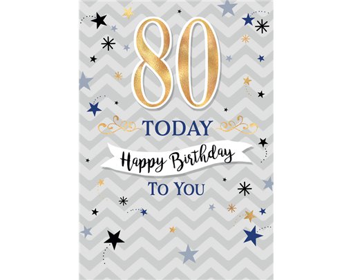 C50 80TH BIRTHDAY MALE CARD ESSENTIALS 6S
