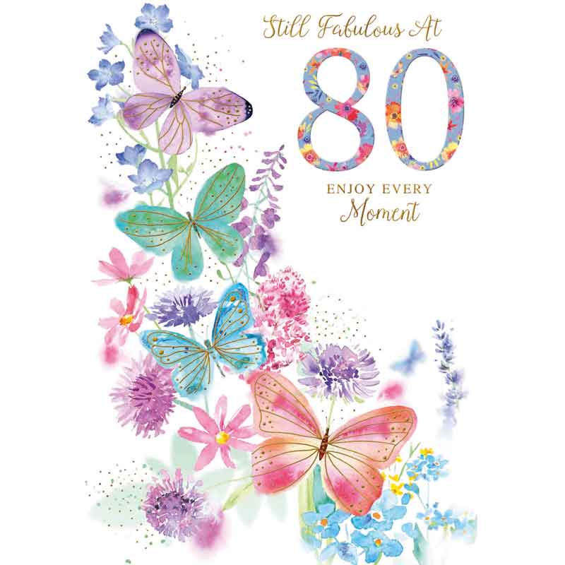 C50 80TH BIRTHDAY FEMALE CARD ESSENTIALS 6S
