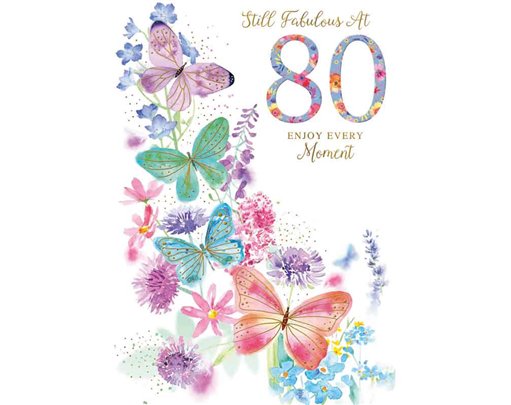 C50 80TH BIRTHDAY FEMALE CARD ESSENTIALS 6S