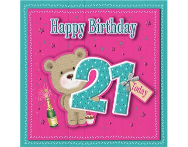 19CM AGE 21 FEMALE SQ BOXED CARD  3S