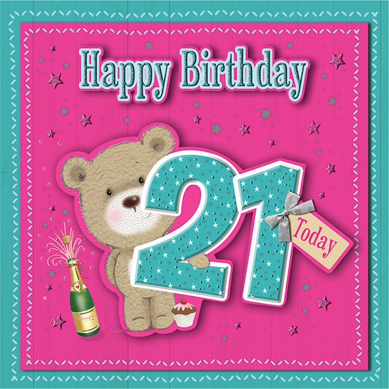 19CM AGE 21 FEMALE SQ BOXED CARD  3S