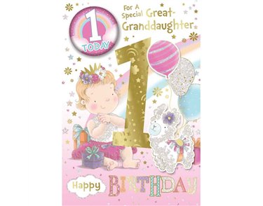 C75 GREAT GRANDDAUGHTER AGE 1 BADGED CARD 6S