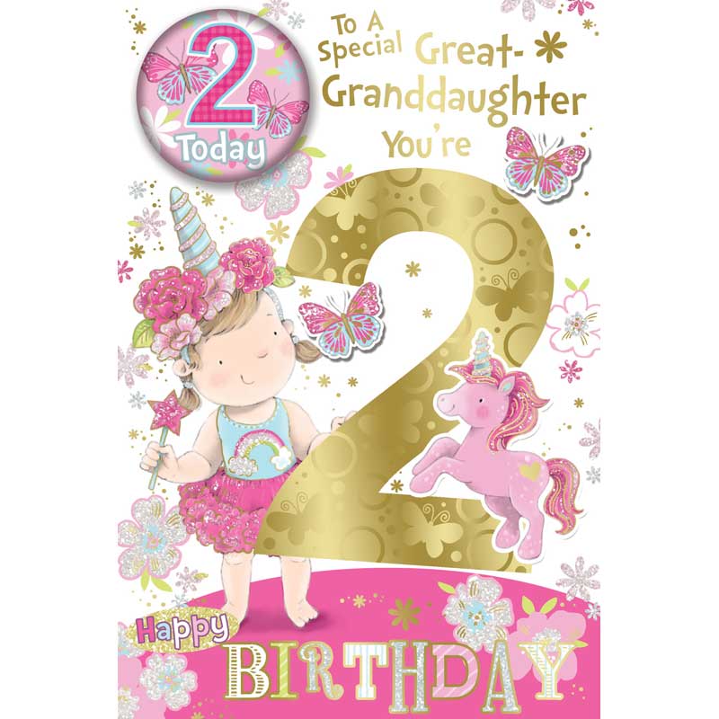 C75 GREAT GRANDDAUGHTER AGE 2 BADGED CARD 6S