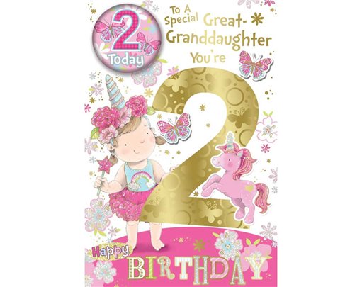 C75 GREAT GRANDDAUGHTER AGE 2 BADGED CARD 6S