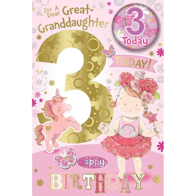 C75 GREAT GRANDDAUGHTER AGE 3 BADGED CARD 6S