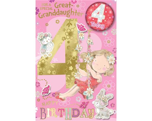 C75 GREAT GRANDDAUGHTER AGE 4 BADGED CARD 6S