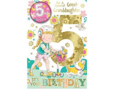 C75 GREAT GRANDDAUGHTER AGE 5 BADGED CARD 6S