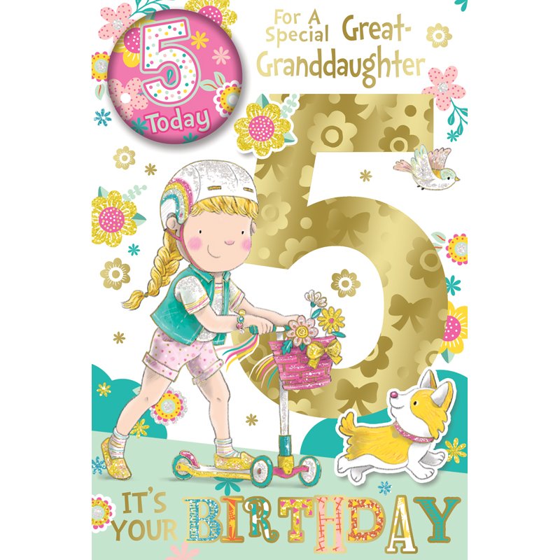C75 GREAT GRANDDAUGHTER AGE 5 BADGED CARD 6S