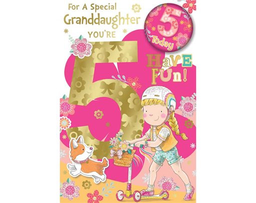C75 GRANDDAUGHTER AGE 5 BADGED CARD 6S