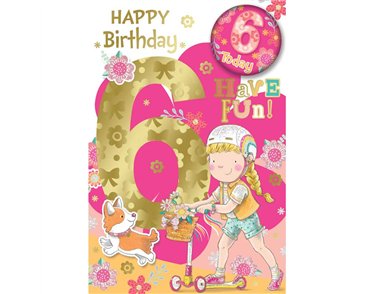 C75 AGE 6 GIRL BADGED CARD 6S