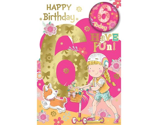 C75 AGE 6 GIRL BADGED CARD 6S