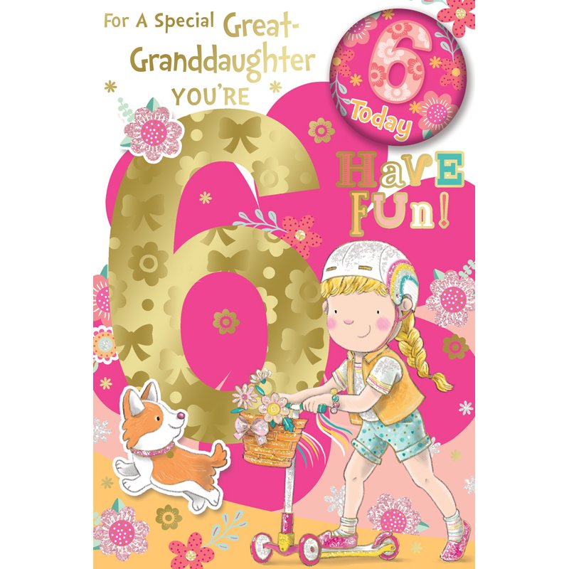 C75 GREAT GRANDDAUGHTER AGE 6 BADGED CARD 6S