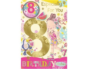 C75 AGE 8 GIRL BADGED CARD 6S