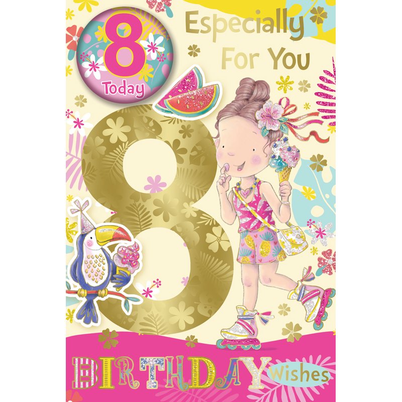 C75 AGE 8 GIRL BADGED CARD 6S