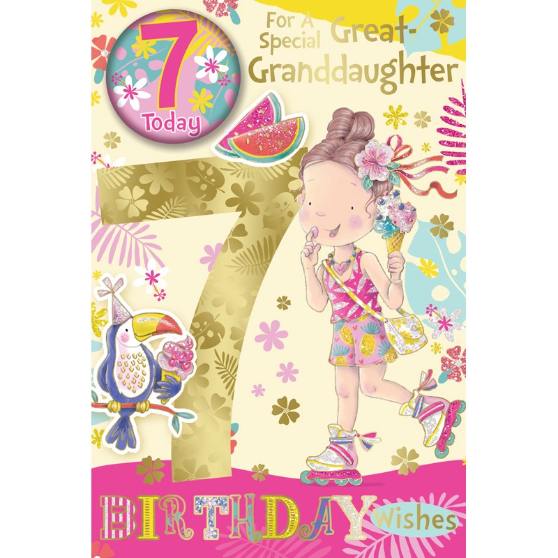 C75 GREAT GRANDDAUGHTER AGE 7 BADGED CARD 6S