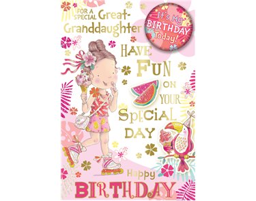 C75 GREAT GRANDDAUGHTER BADGED CARD 6S