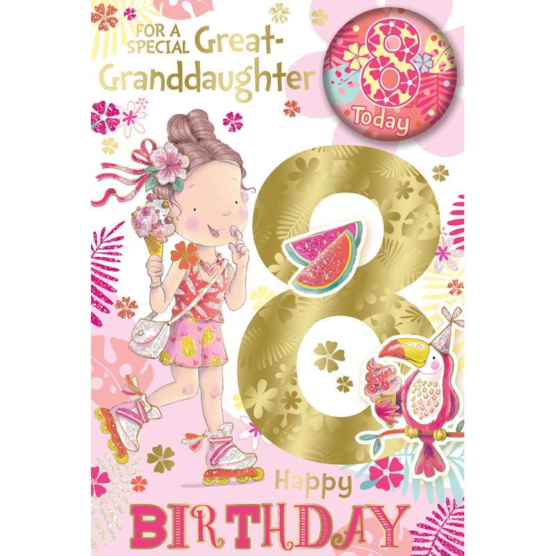 C75 GREAT GRANDDAUGHTER AGE 8 BADGED CARD 6S