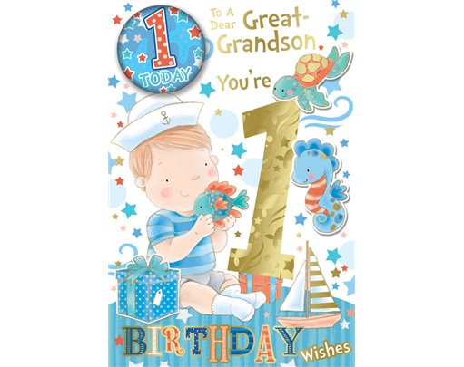 C75 GREAT GRANDSON AGE 1 BADGED CARD 6S