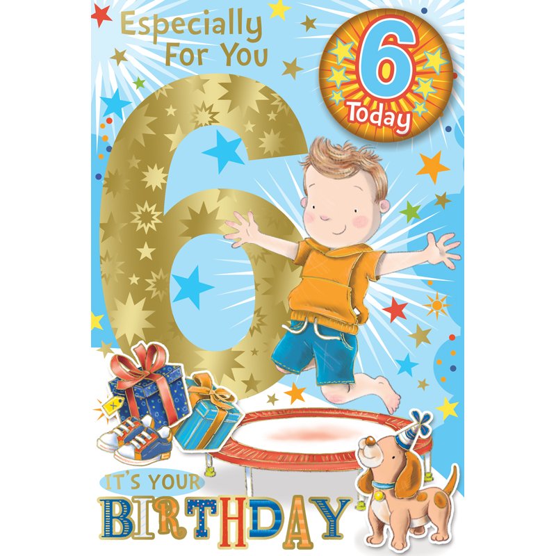 C75 AGE 6 BOY BADGED CARD 6S