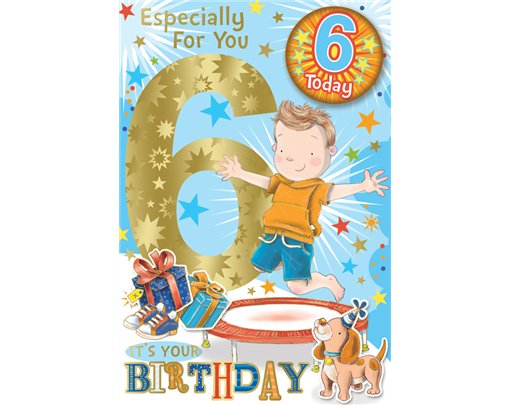 C75 AGE 6 BOY BADGED CARD 6S