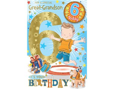 C75 GREAT GRANDSON AGE 6 BADGED CARD 6S