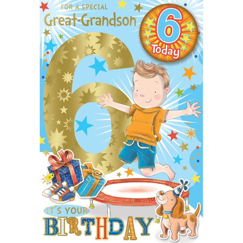 C75 GREAT GRANDSON AGE 6 BADGED CARD 6S