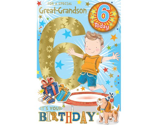 C75 GREAT GRANDSON AGE 6 BADGED CARD 6S