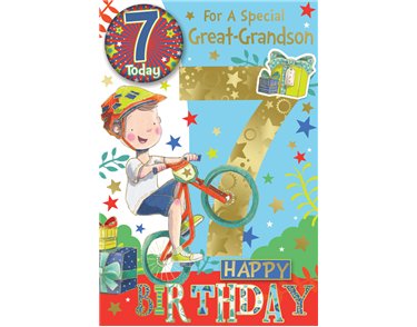 C75 GREAT GRANDSON AGE 7 BADGED CARD 6S