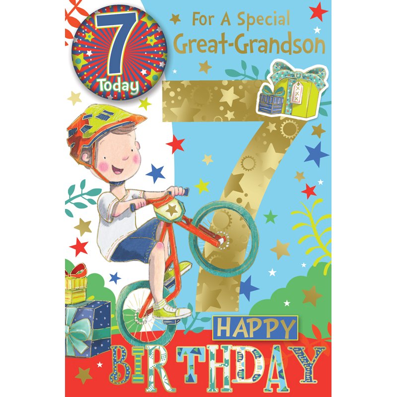 C75 GREAT GRANDSON AGE 7 BADGED CARD 6S