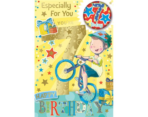 C75 AGE 7 BOY BADGED CARD 6S