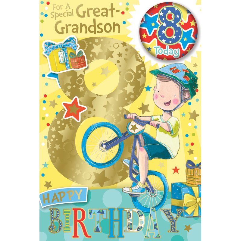 C75 GREAT GRANDSON AGE 8 BADGED CARD 6S