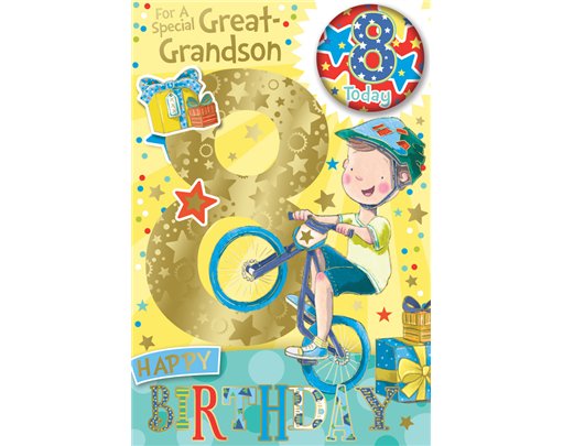 C75 GREAT GRANDSON AGE 8 BADGED CARD 6S