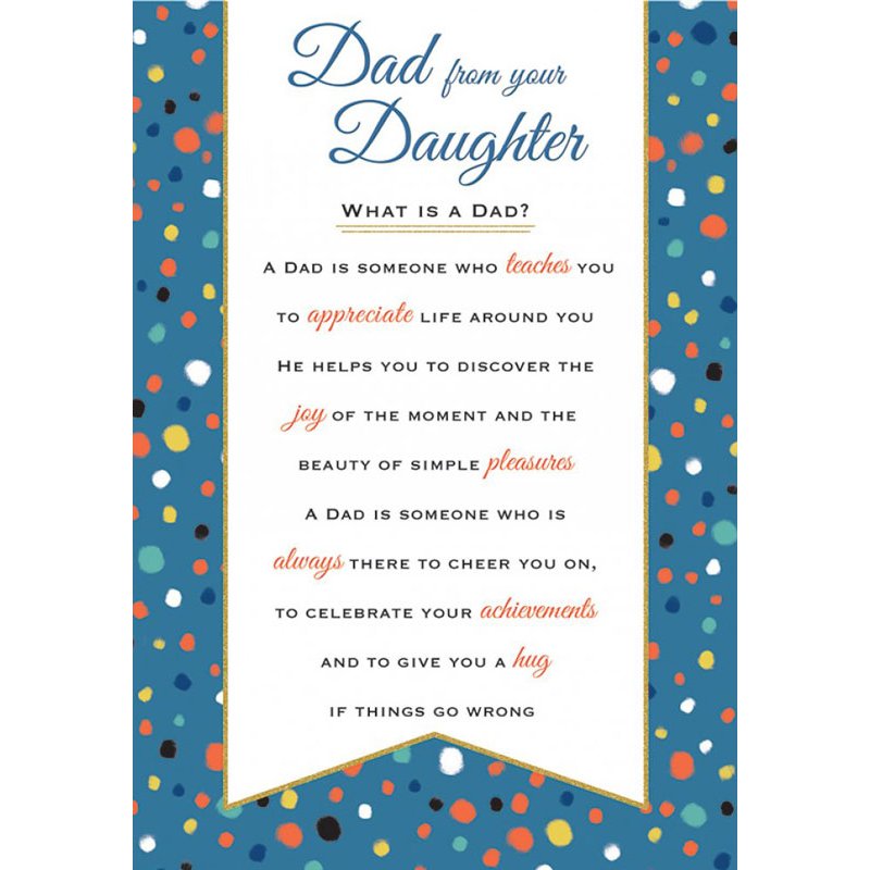 C75 DAD FROM DAUGHTER HEARTFELT WISHES FATHER'S DAY 6S