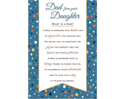 C75 DAD FROM DAUGHTER HEARTFELT WISHES FATHER'S DAY 6S
