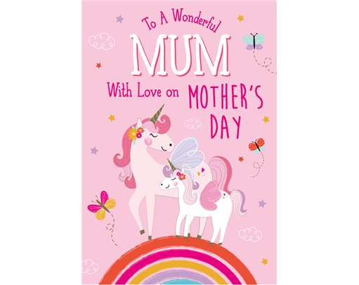 MOTHERS DAY UNICORN POPPET CARD 6S