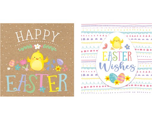 10PK CUTE EASTER CARDS 24S