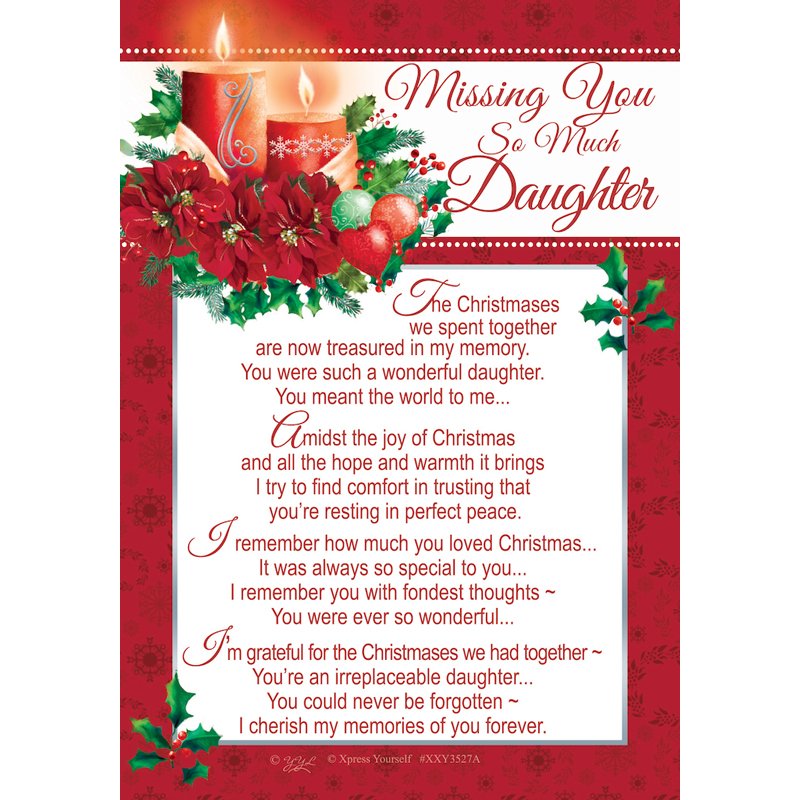 MISS YOU DAUGHTER G/SIDE CARD  6S
