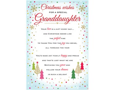 C75 GRANDDAUGHTER HEARTFELT WISHES XMAS 6S