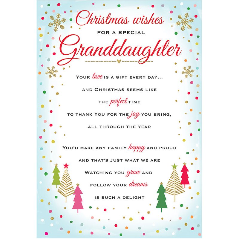C75 GRANDDAUGHTER HEARTFELT WISHES XMAS 6S