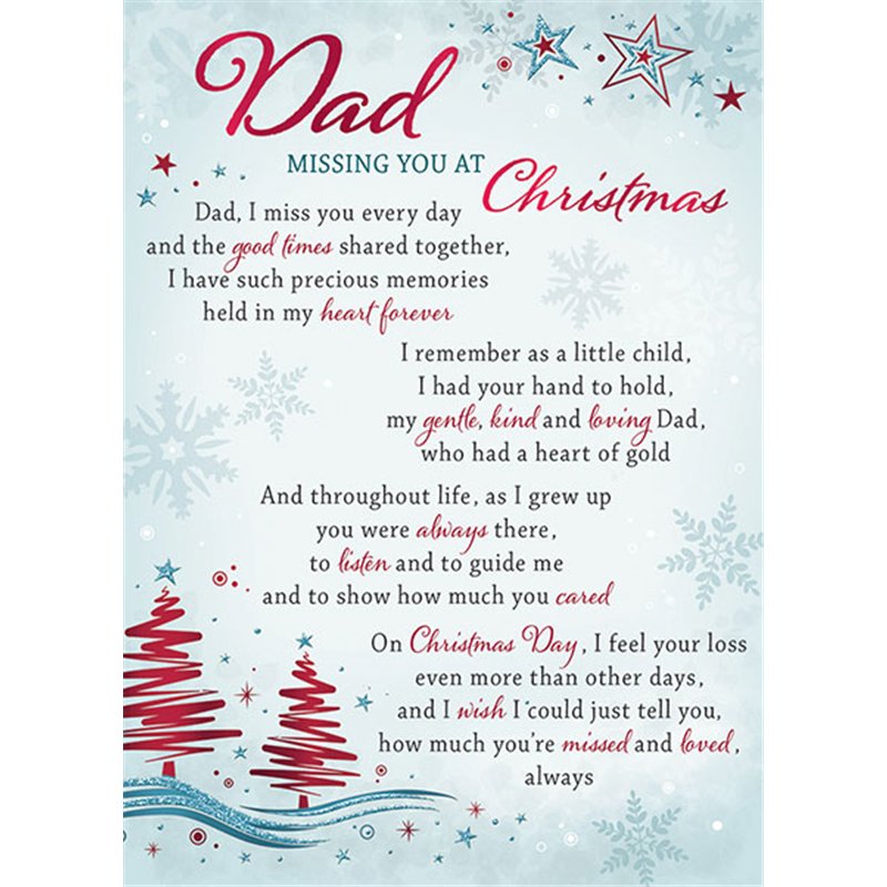 C35 DAD SPECIAL THOUGHTS XMAS GRAVESIDE CARD 6S