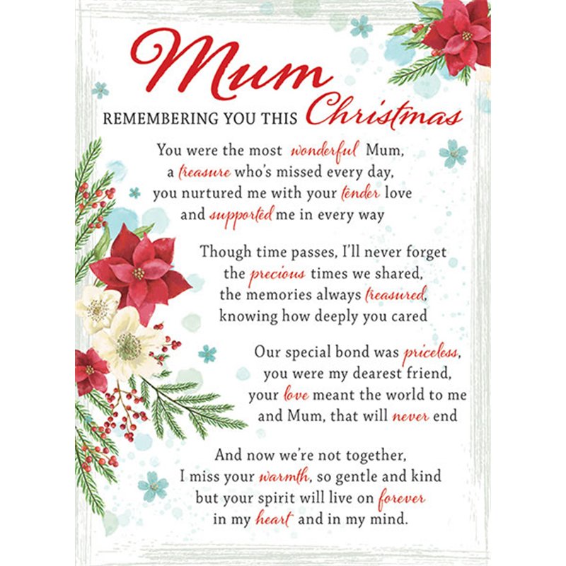 C35 MUM SPECIAL THOUGHTS XMAS GRAVESIDE CARD 6S